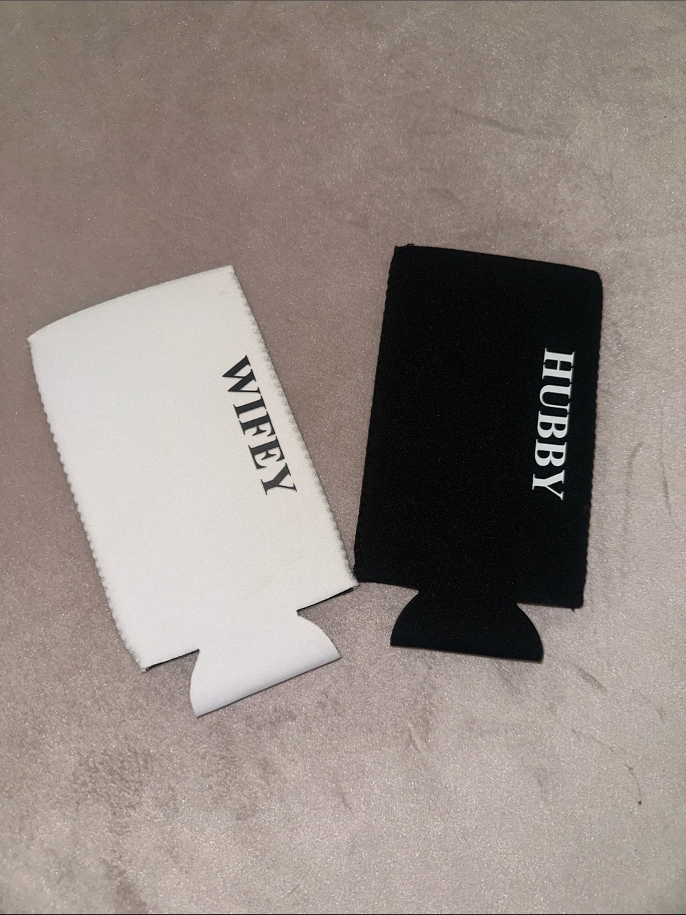 Wifey & Hubby Can Cooler Set – Black and White